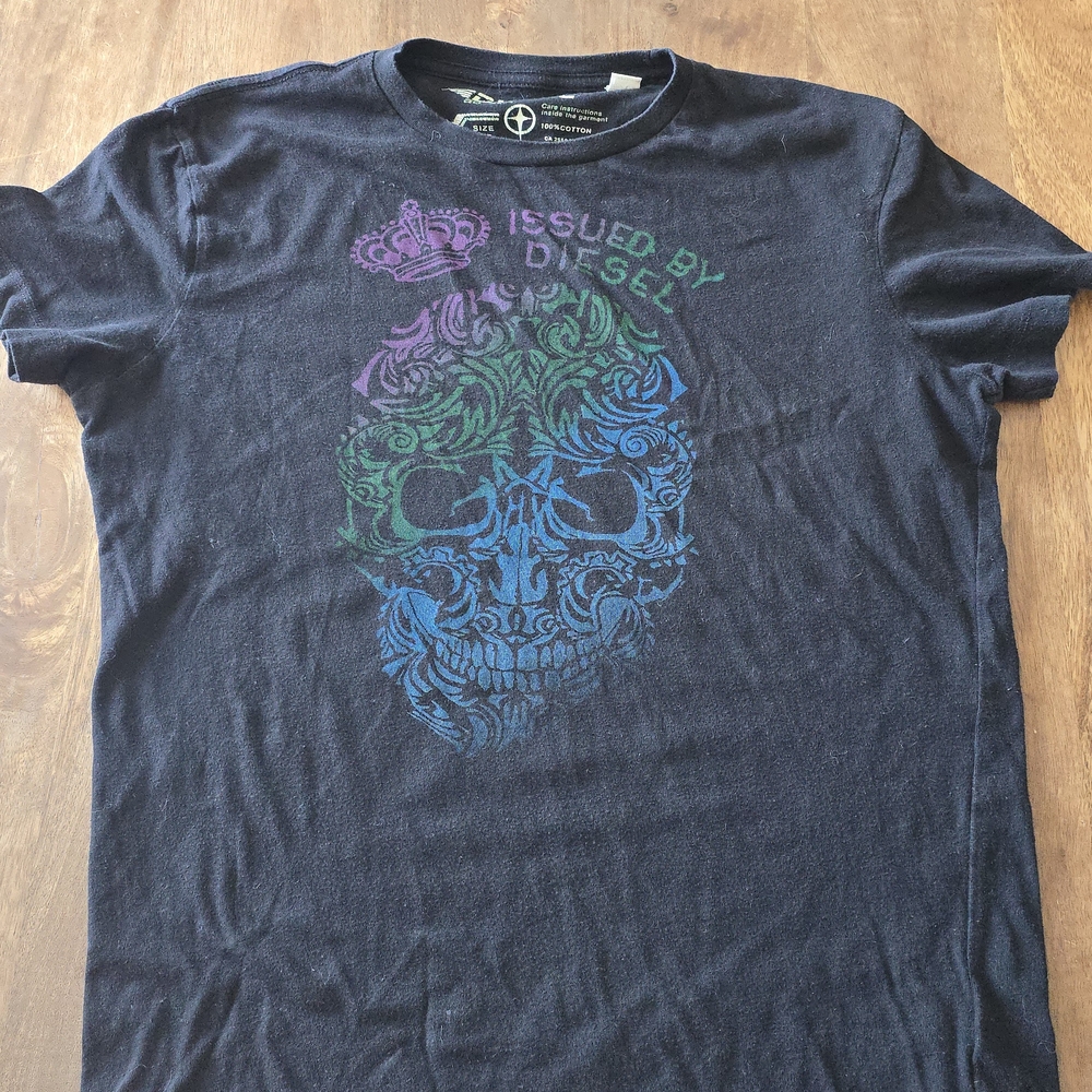 Diesel Black Graphic T-Shirt for Men